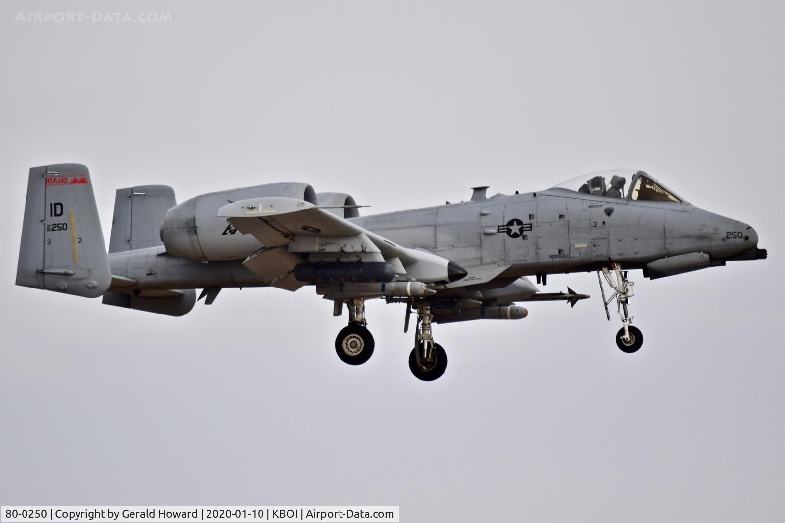 80-0250, 1980 Fairchild Republic A-10C Thunderbolt II C/N A10-0600, Landing 10R.