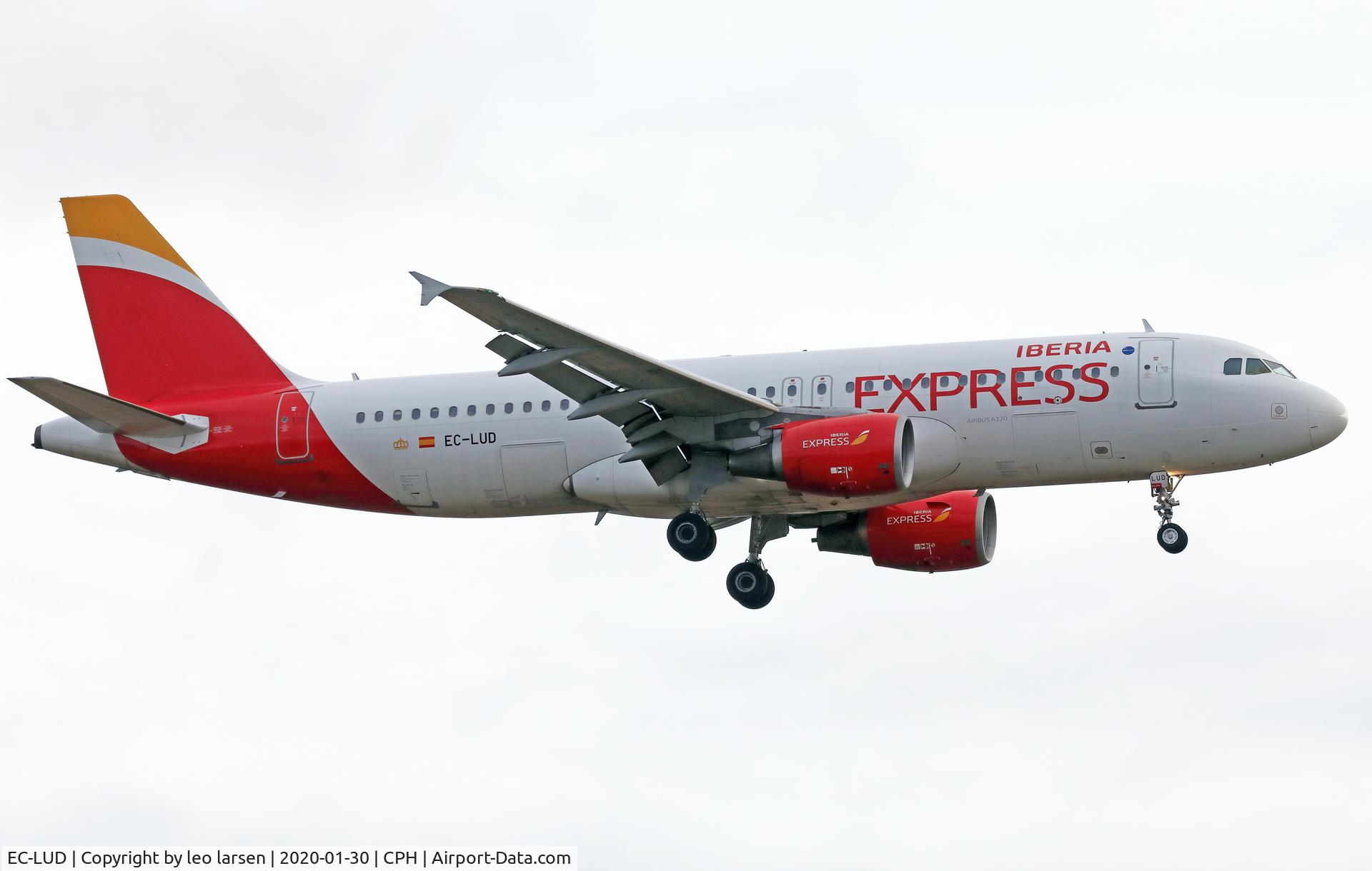 EC-LUD, 1999 Airbus A320-214 C/N 1067, Copenhagen 30.1.2020