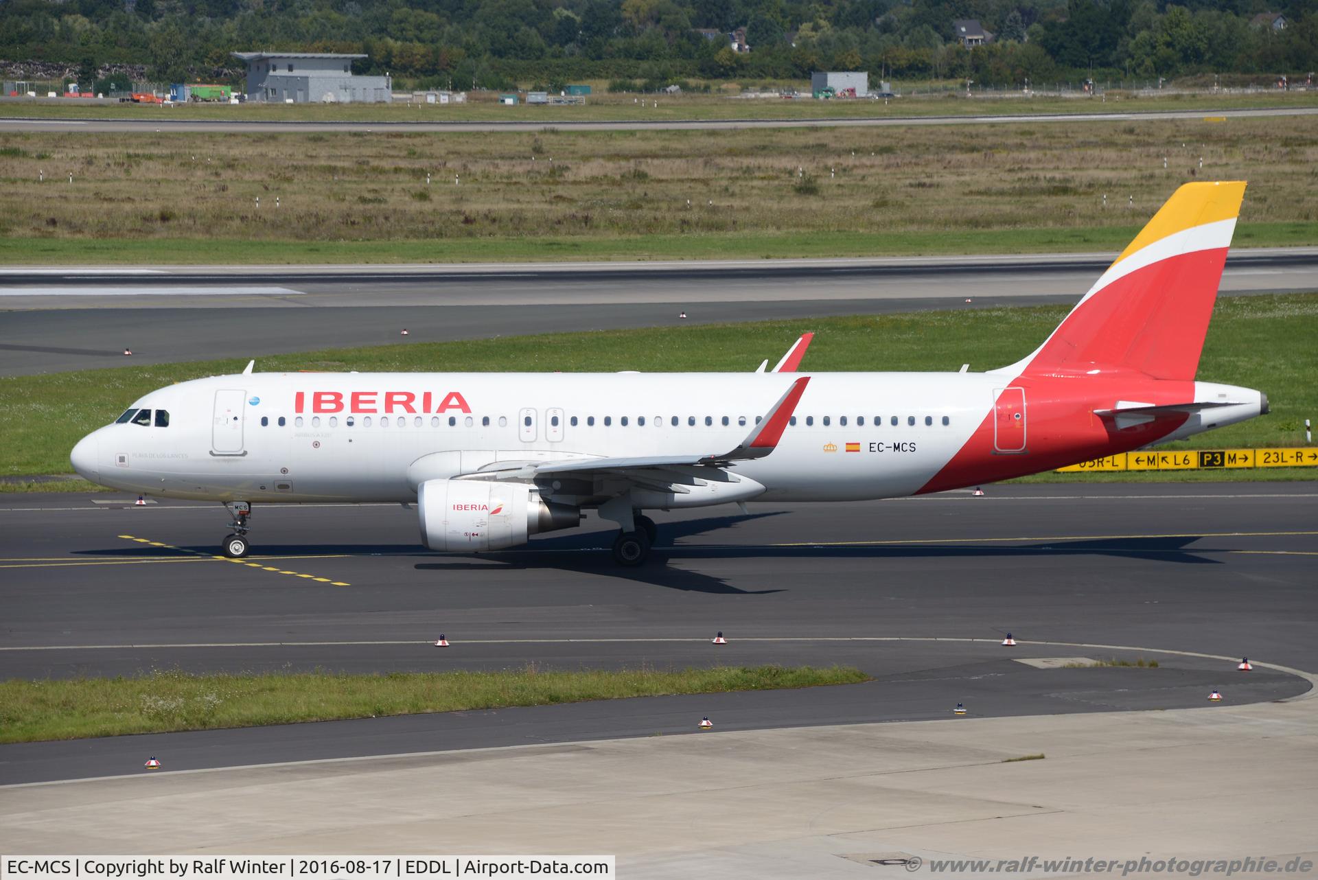 EC-MCS, 2014 Airbus A320-214 C/N 6244, Airbus A320-214 - IB IBE Iberia 'Playa De Los Lances ' - 6244 - ECMCS - 17.08.2016 - DUS