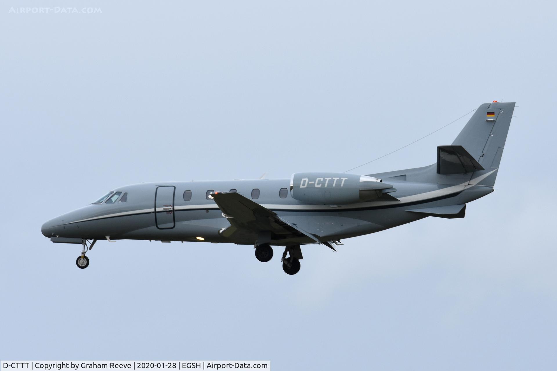 D-CTTT, 2005 Cessna 560XL Citation XLS C/N 560-5573, Landing at Norwich.