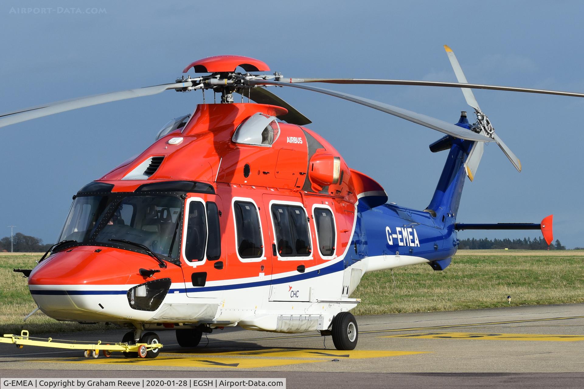 G-EMEA, 2016 Airbus Helicopters EC-175B C/N 5024, Under tow at Norwich.