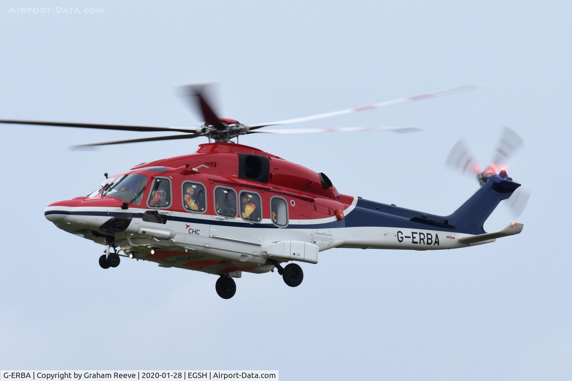 G-ERBA, 2018 AgustaWestland AW-189 C/N 89011, Landing at Norwich.