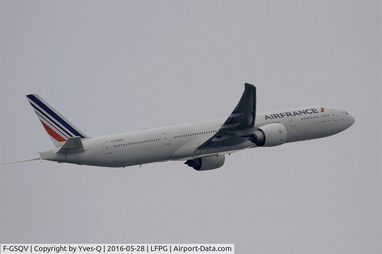 F-GSQV, 2007 Boeing 777-328/ER C/N 32854, Boeing 777-328ER, Take off rwy 06R, Roissy Charles De Gaulle airport (LFPG-CDG)