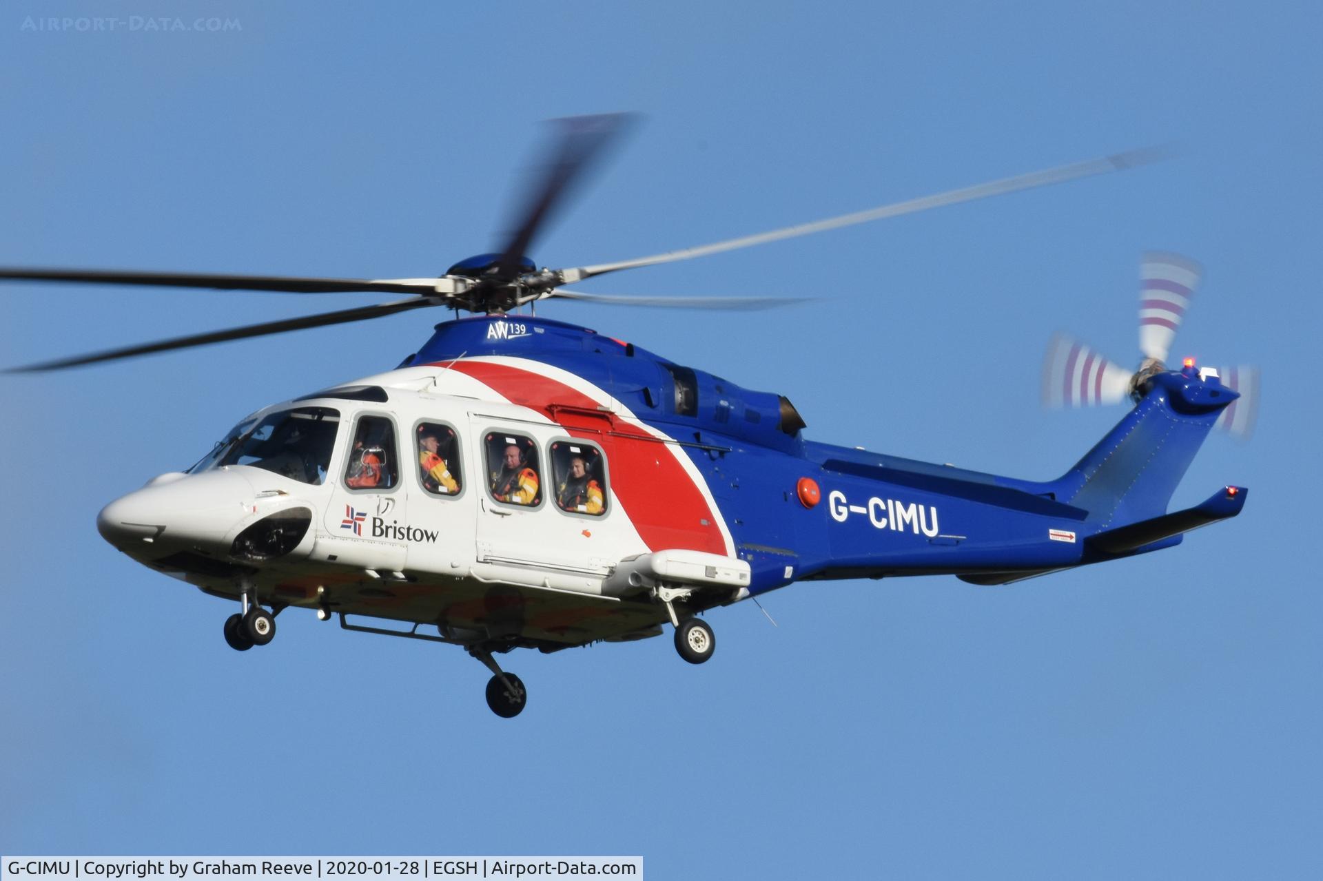 G-CIMU, 2015 AgustaWestland AW-139 C/N 31583, Landing at Norwich.