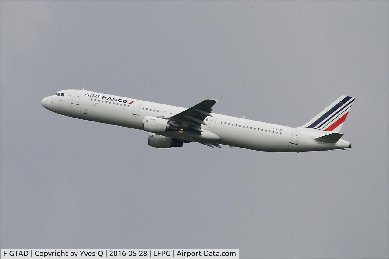 F-GTAD, 1998 Airbus A321-211 C/N 0777, Airbus A321-211, Take off rwy 08L, Roissy Charles De Gaulle airport (LFPG-CDG)