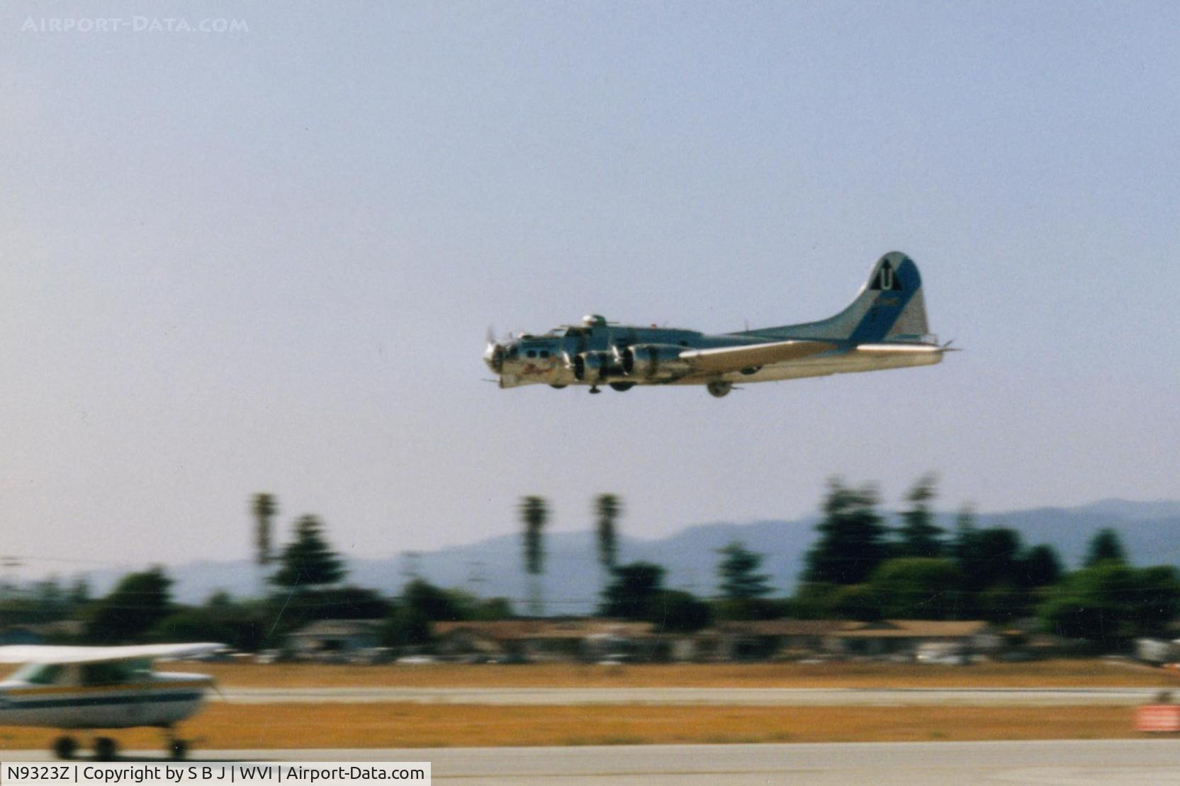 N9323Z, 1944 Boeing B-17G-85-DL Flying Fortress C/N 32155, N9323Z (Sentimental Journey) doing a flyby at the Watsonville Airshow in Calif.