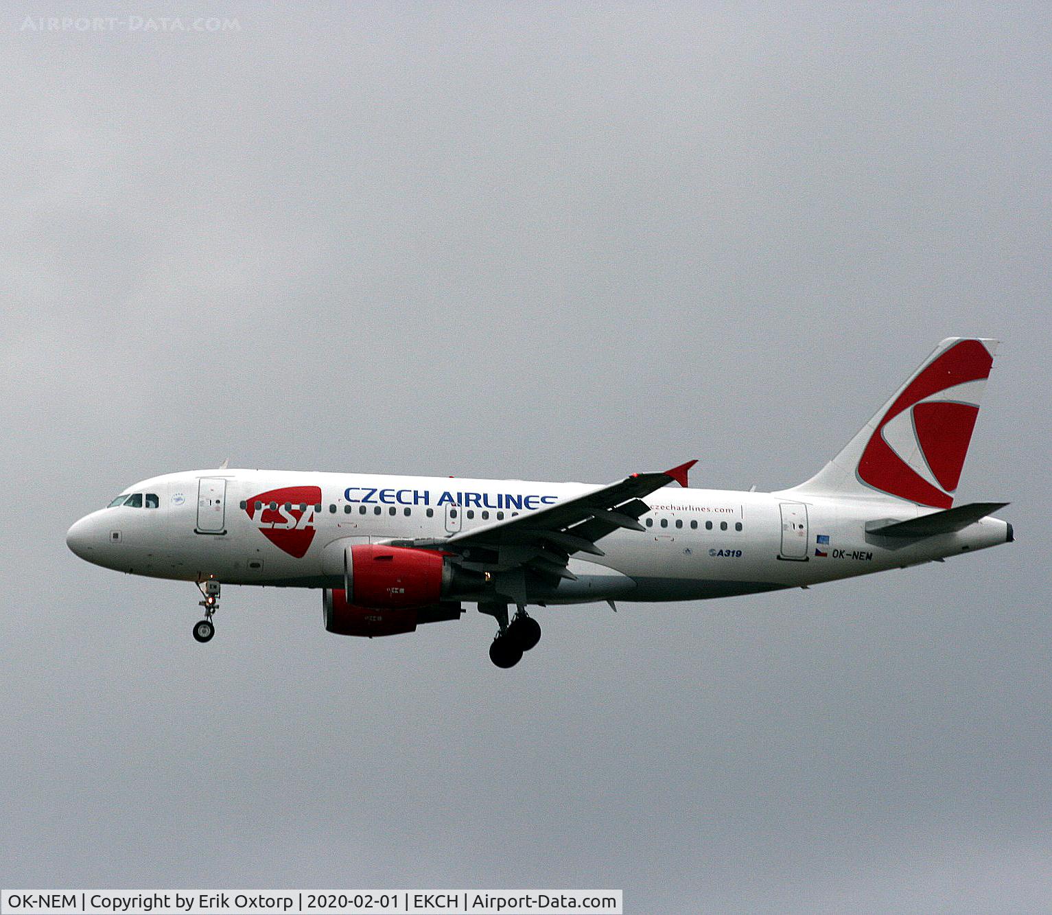 OK-NEM, 2008 Airbus A319-112 C/N 3406, OK-NEM landing rw 22L