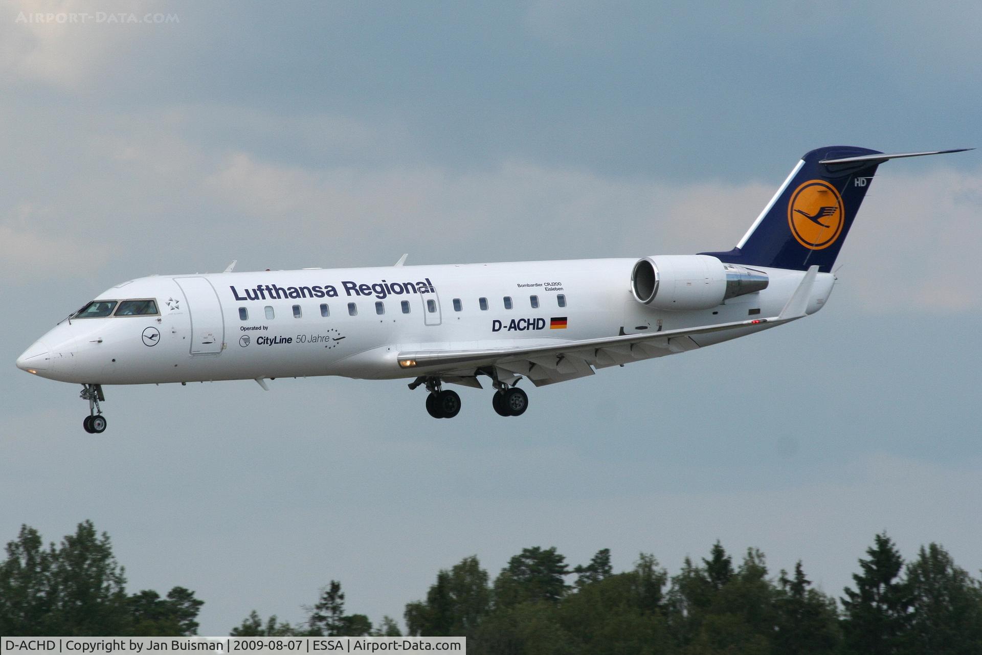 D-ACHD, 2000 Canadair CRJ-200LR (CL-600-2B19) C/N 7403, Lufthansa
