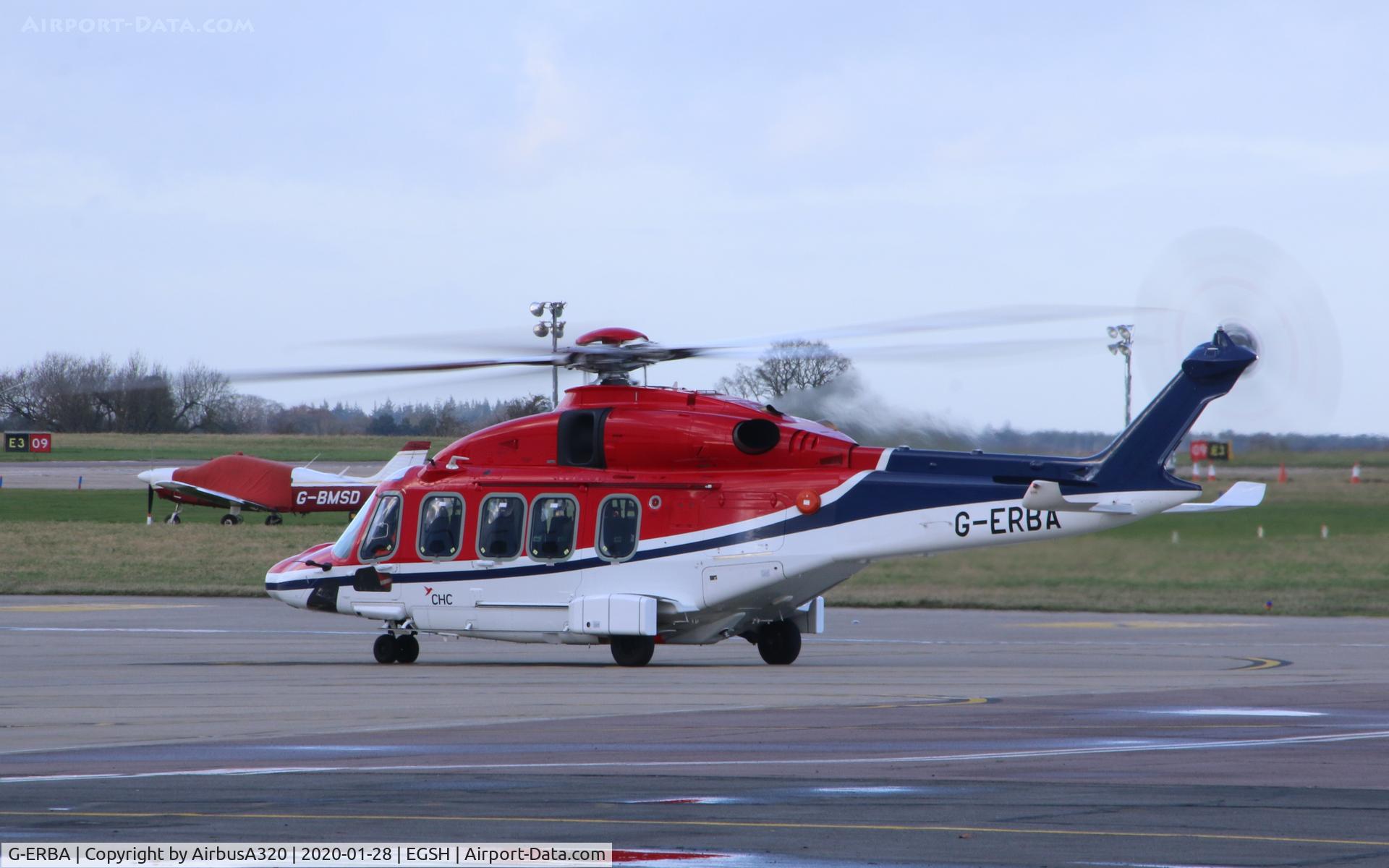 G-ERBA, 2018 AgustaWestland AW-189 C/N 89011, Departing Saxon ramp at Norwich