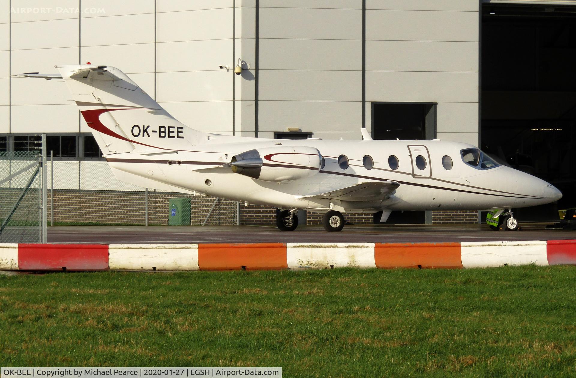 OK-BEE, 2000 Raytheon Beechjet 400A C/N RK-293, Parked on the SaxonAir ramp prior to departure to Cork (ORK).