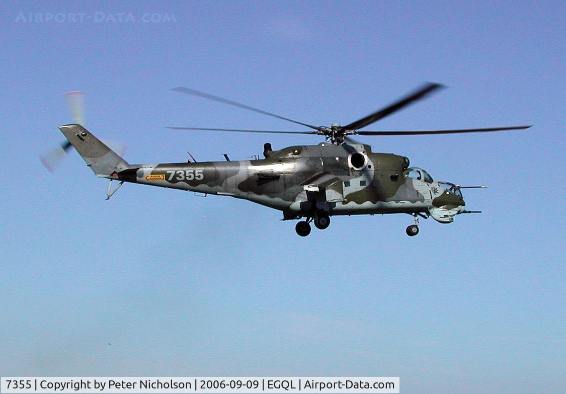 7355, Mil Mi-24V Hind E C/N 087355, Czech Air Force Mi-24V Hind, Callsign CEF 410B, of 231 Vrlt in action at the 2006 RAF Leuchars Airshow.
