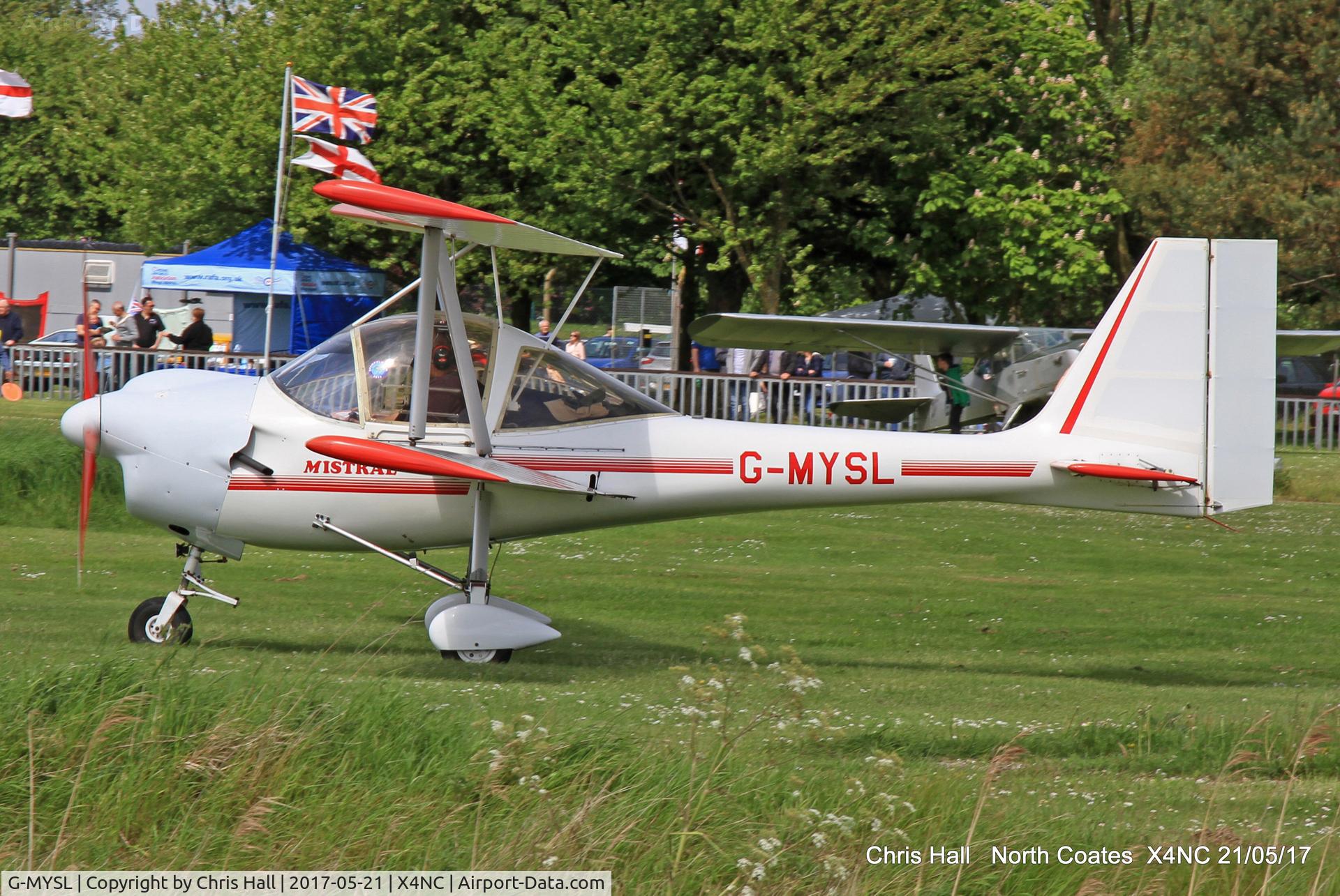 G-MYSL, 1988 Aviasud Mistral C/N BMAA/HB/007, North Coates Summer fly in