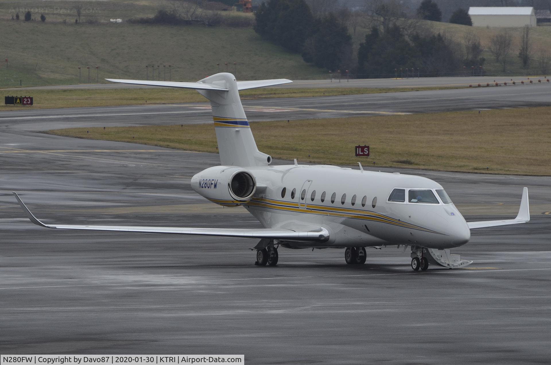 N280FW, 2015 Israel Aircraft Industries Gulfstream G280 C/N 2076, Parked at Tri-Cities Airport (KTRI) in East Tennessee.