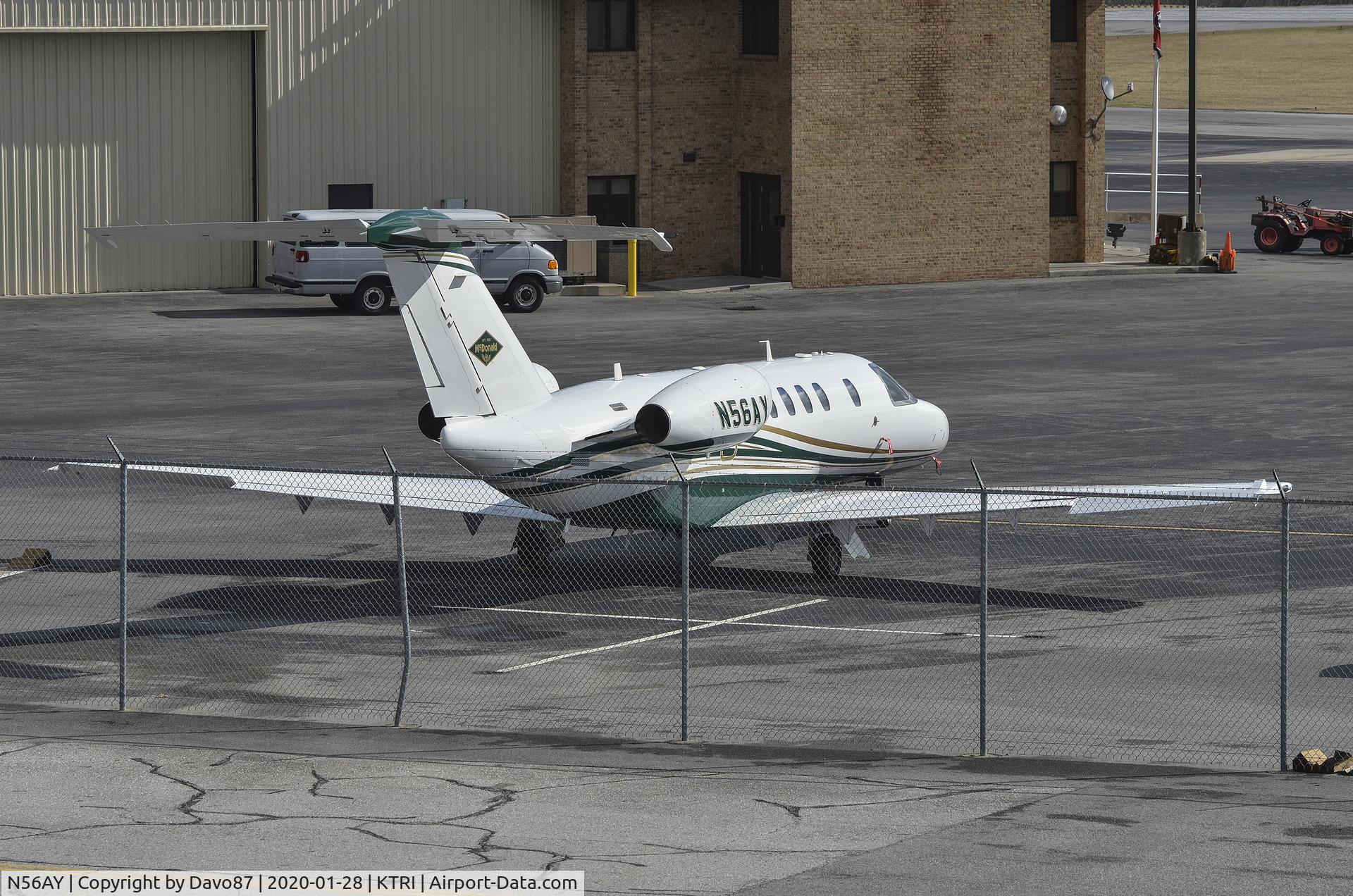 N56AY, 2017 Cessna 525C CitationJet CJ4 C/N 525C-0251, Parked at Tri-Cities Airport (KTRI) in East Tennessee.