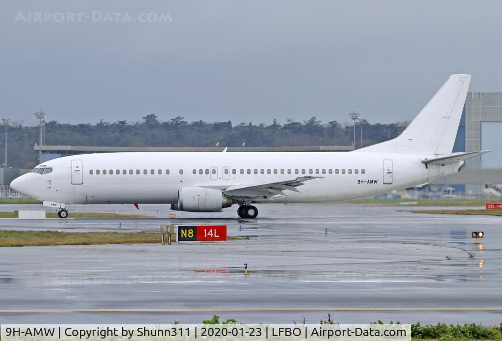 9H-AMW, 1992 Boeing 737-4Q8 C/N 26281, Ready for take off from rwy 14L... All white c/s without titles...