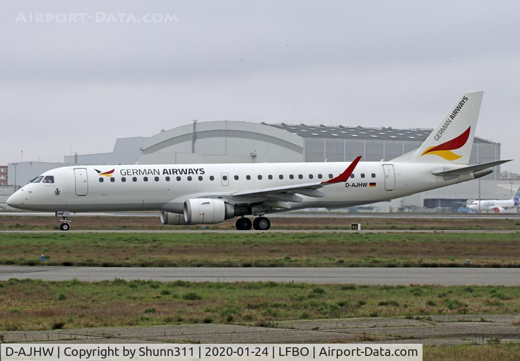 D-AJHW, 2006 Embraer 190LR (ERJ-190-100LR) C/N 19000061, Taxiing holding point rwy 32R for departure