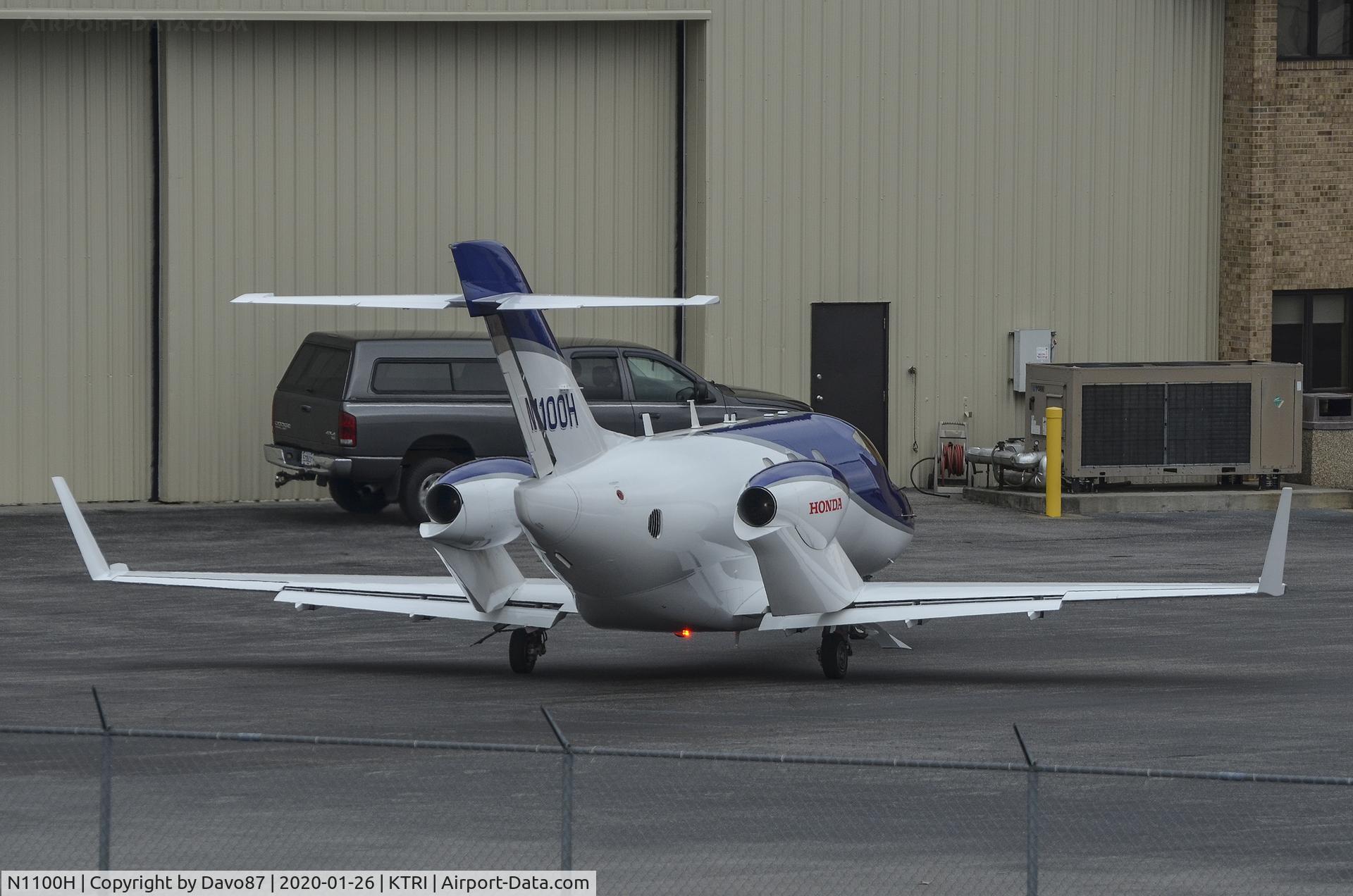 N1100H, 2018 Honda HA-420 HondaJet C/N 42000110, Pulling in to park at Tri-City Aviation FBO at Tri-Cities Airport (KTRI) in East Tennessee.
