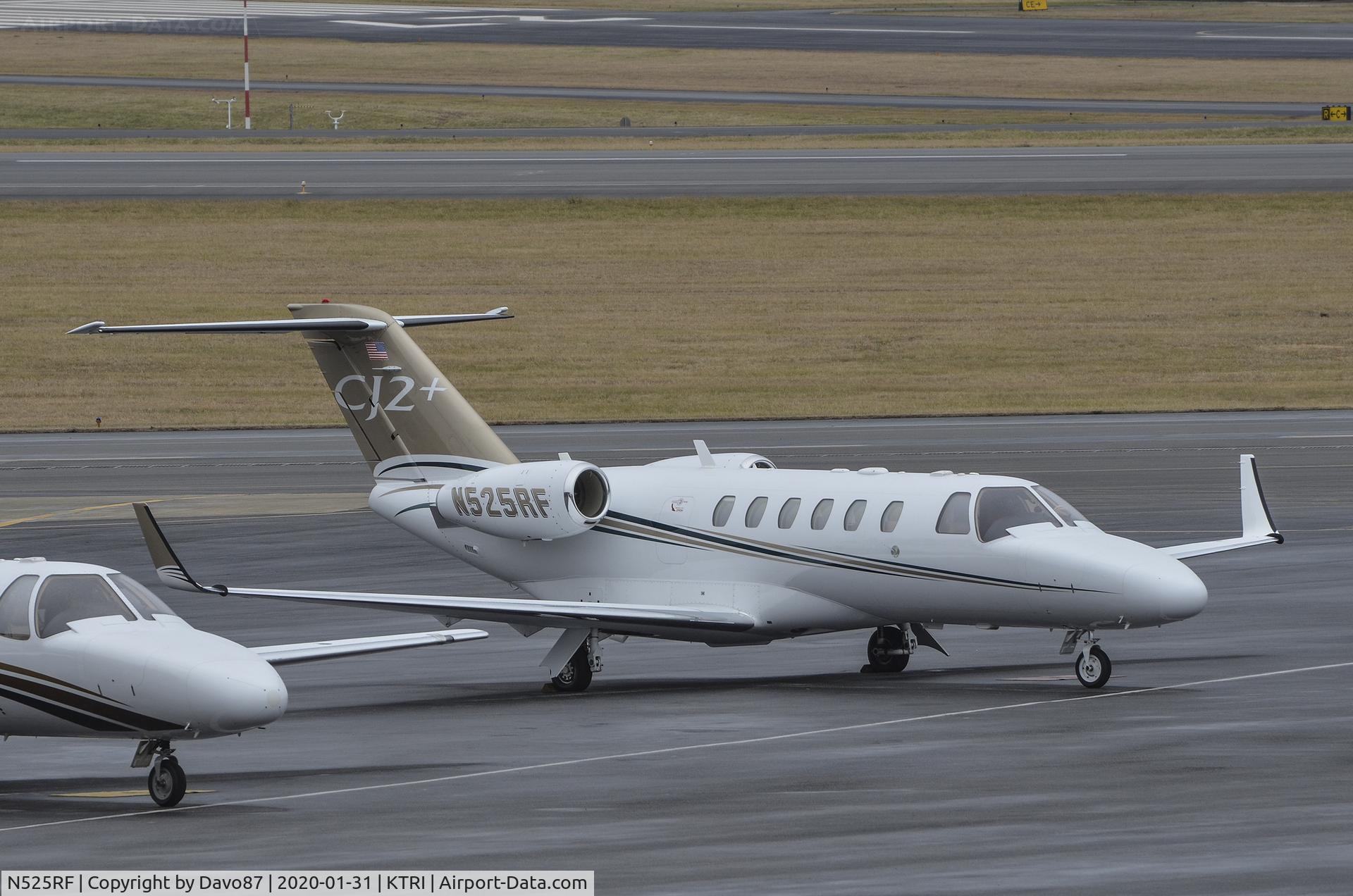 N525RF, 2006 Cessna 525A CitationJet CJ2+ C/N 525A0327, Parked at Tri-Cities Airport (KTRI) in East Tennessee.