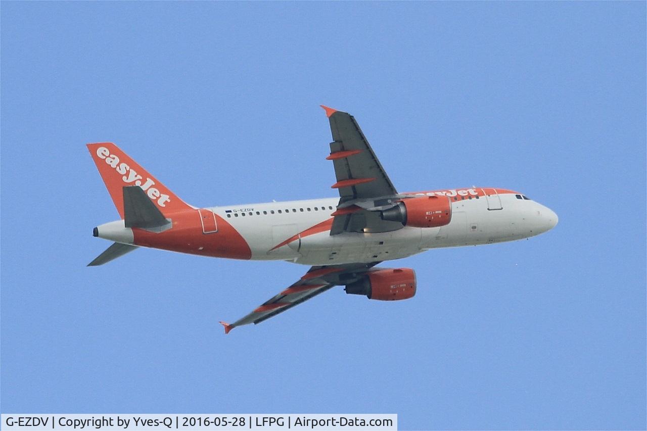 G-EZDV, 2008 Airbus A319-111 C/N 3742, Airbus A319-111, Take off rwy 06R, Roissy Charles De Gaulle airport (LFPG-CDG)