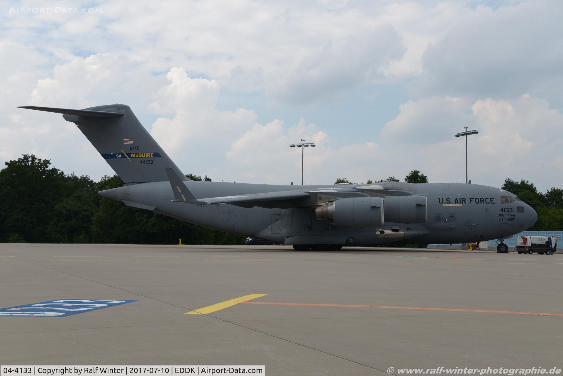 04-4133, 2004 Boeing C-17A Globemaster III C/N P-133, Boeing C-17A Globemaster III 'AMC McGuire' - US Air Force - P-133 - 04-4133 - 10.07.2017 - CGN