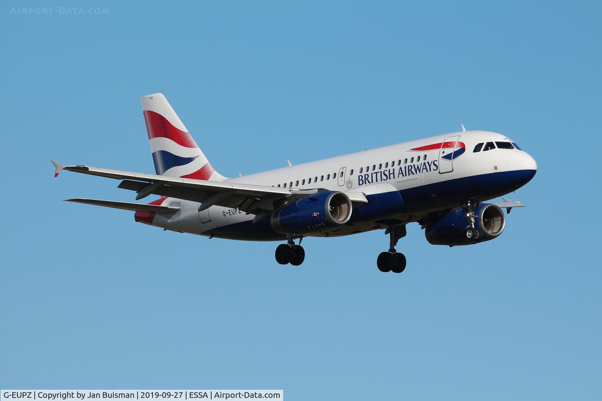 G-EUPZ, 2001 Airbus A319-131 C/N 1510, British Airways