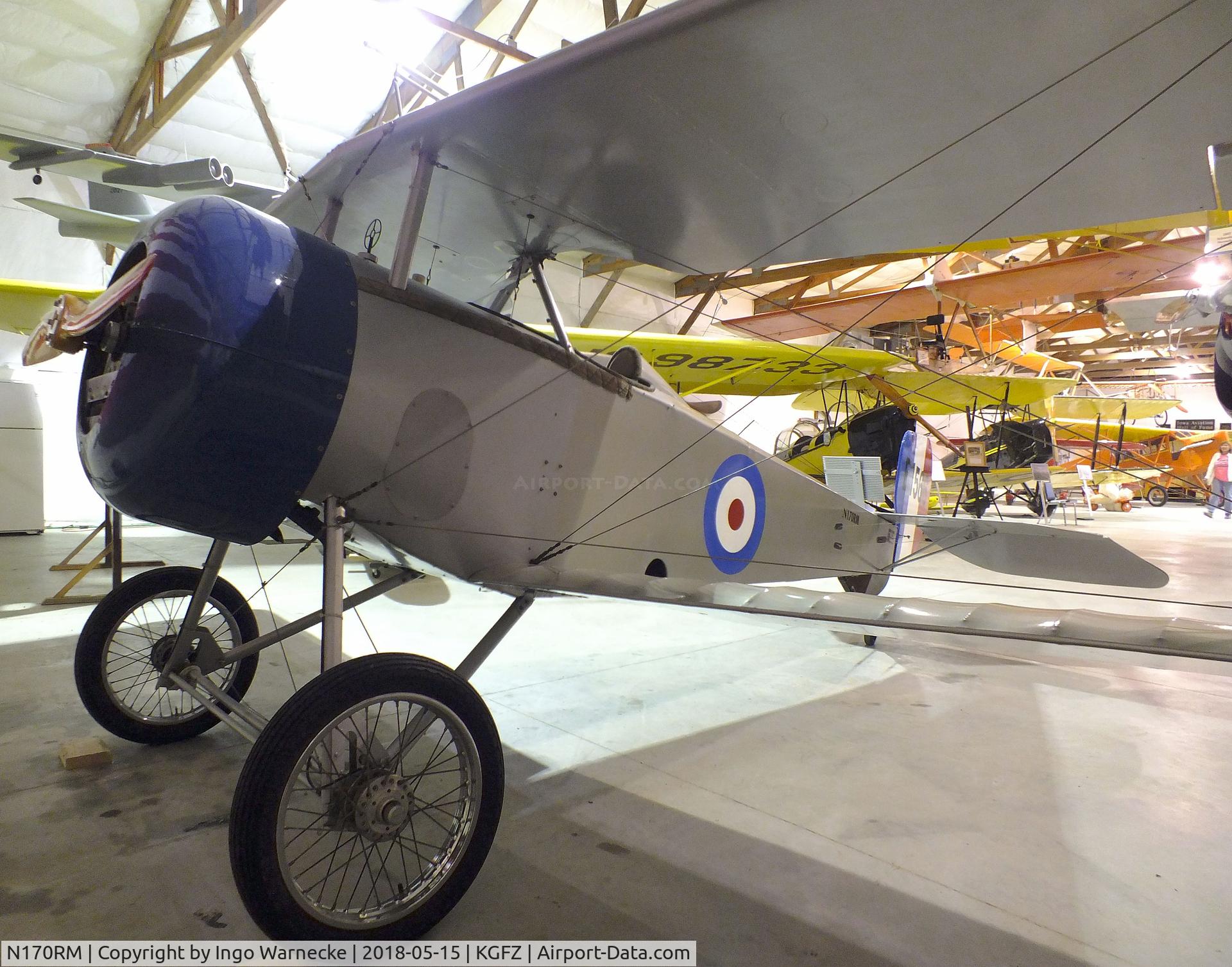 N170RM, 1998 Nieuport 17 Replica C/N 30, Nieuport (Milburn, Richard L) 17 7/8-scale replica at the Iowa Aviation Museum, Greenfield IA