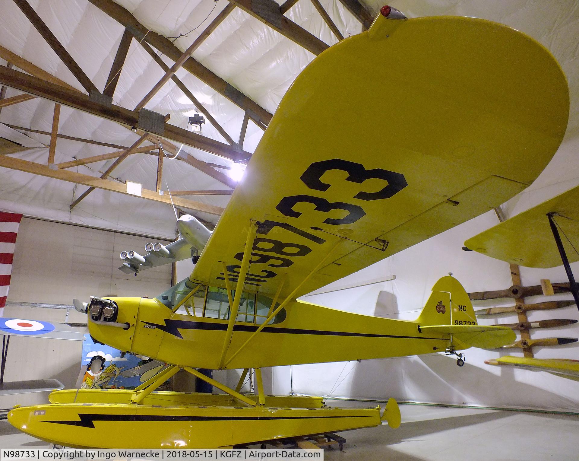 N98733, 1946 Piper J3C-65 Cub C/N 18963, Piper J3C-65 Cub on floats at the Iowa Aviation Museum, Greenfield IA
