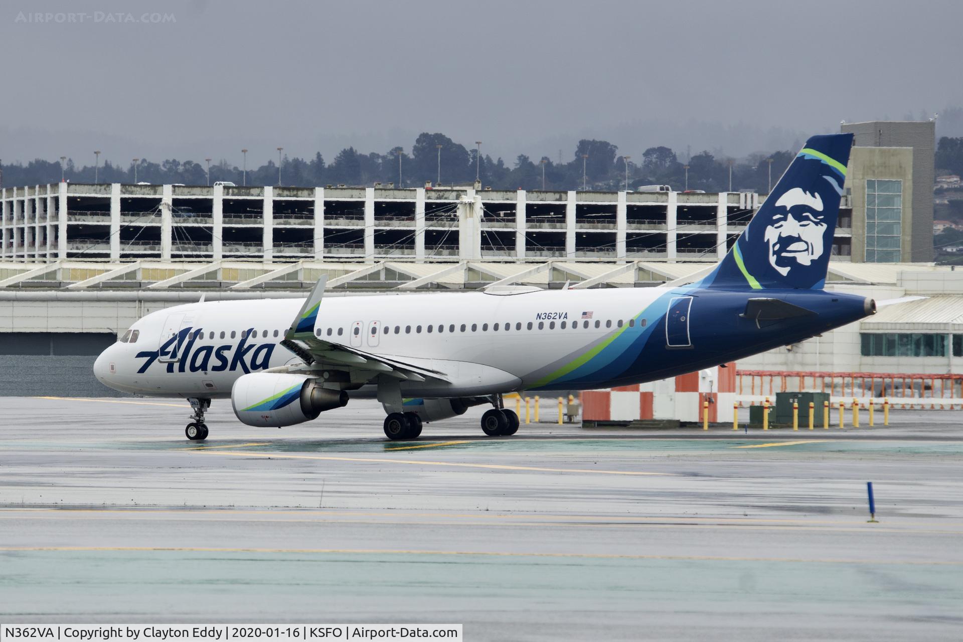 N362VA, 2016 Airbus A320-214 C/N 6965, Departing runway 10 SFO 2020.