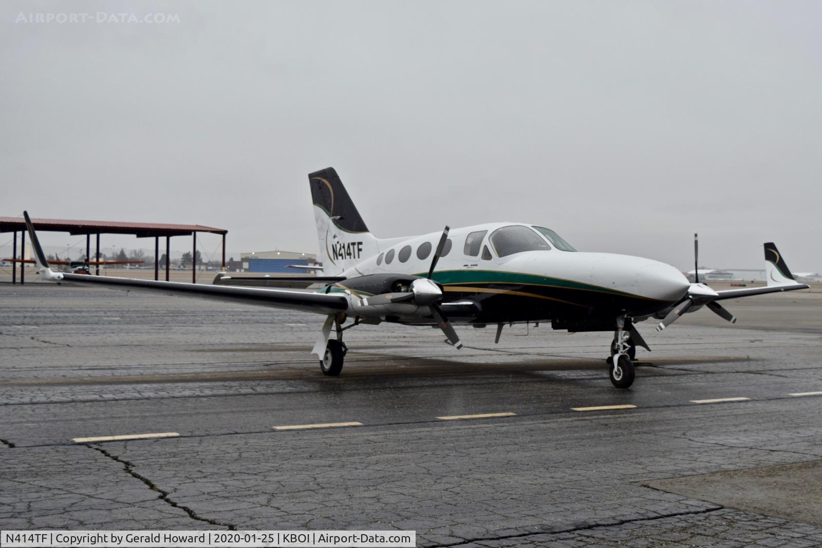N414TF, 1981 Cessna 414A Chancellor C/N 414A0676, Parked on the north GA ramp.