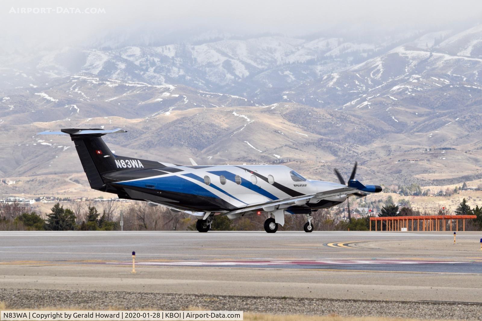 N83WA, 2018 Pilatus PC-12/47E C/N 1803, Turning onto 10R.