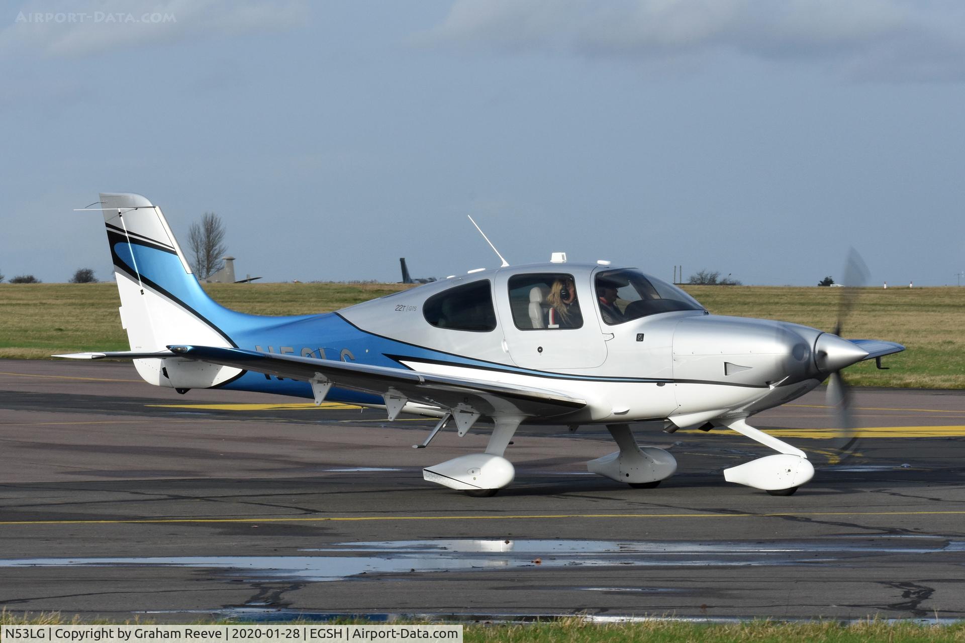 N53LG, 2014 Cirrus SR22T GTS C/N 0812, Departing from Norwich.