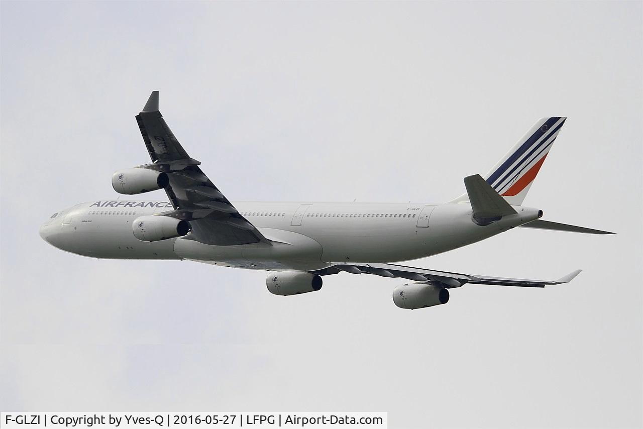 F-GLZI, 1995 Airbus A340-312 C/N 084, Airbus A340-312, Take off rwy 27L, Roissy Charles De Gaulle airport (LFPG-CDG)