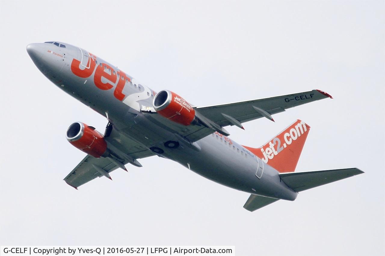 G-CELF, 1988 Boeing 737-377 C/N 24302, Boeing 737-377, Take off rwy 27L, Roissy Charles De Gaulle airport (LFPG-CDG)
