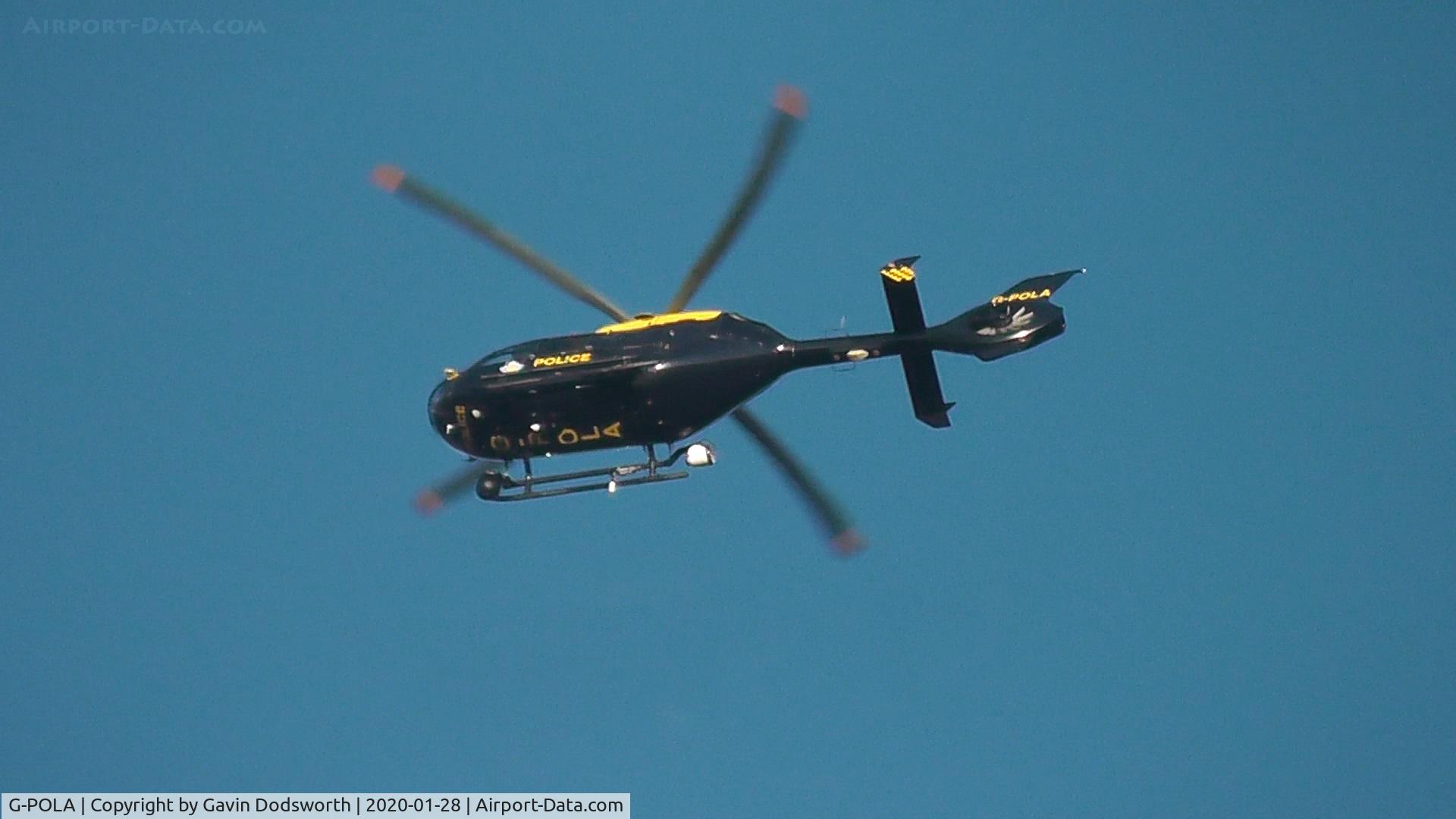 G-POLA, 2010 Eurocopter EC-135P-2+ C/N 877, G-POLA captured over Darlington, County Durham on Tuesday 28th January 2020.