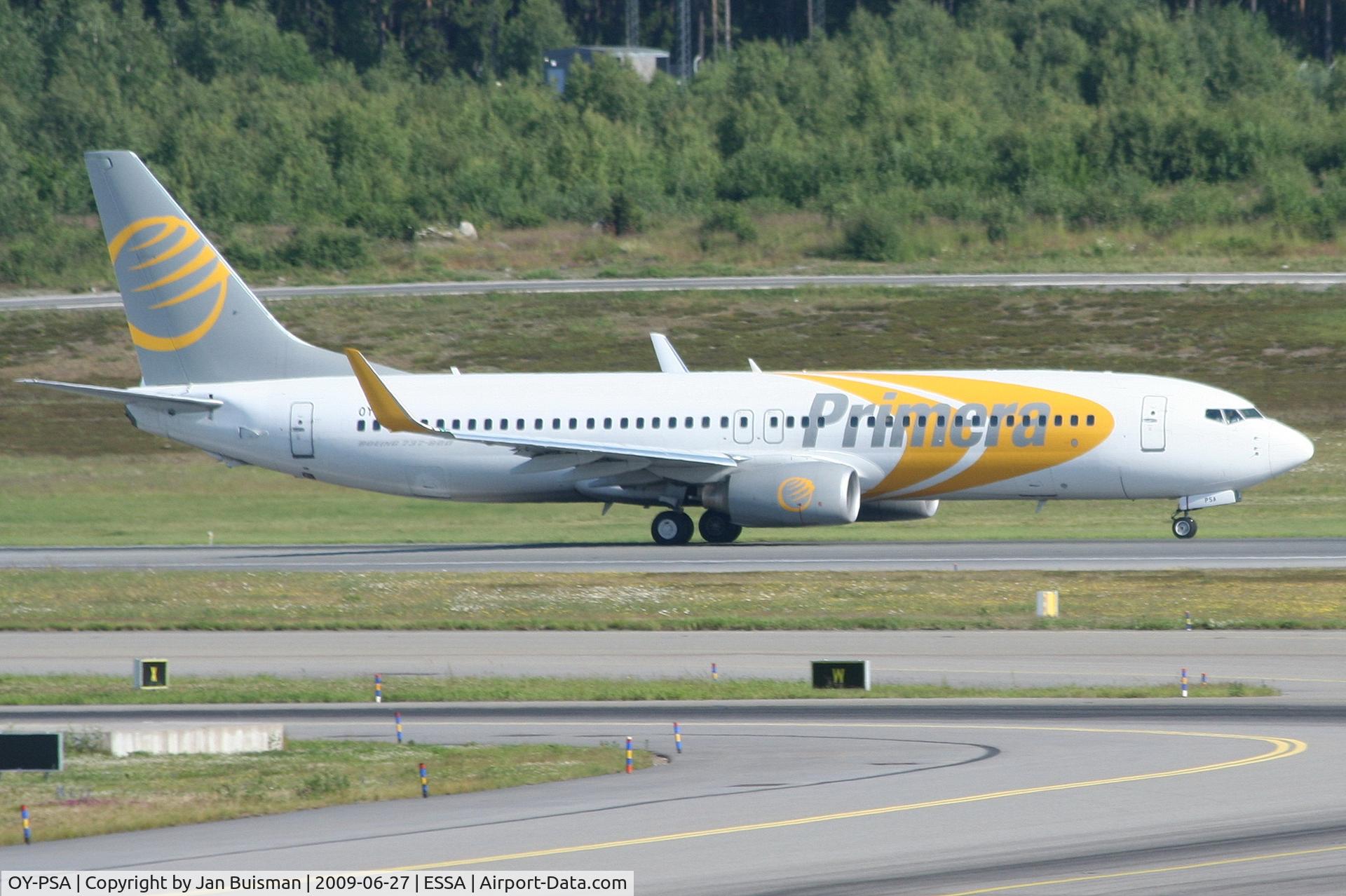 OY-PSA, 2007 Boeing 737-8Q8 C/N 30688, Primera