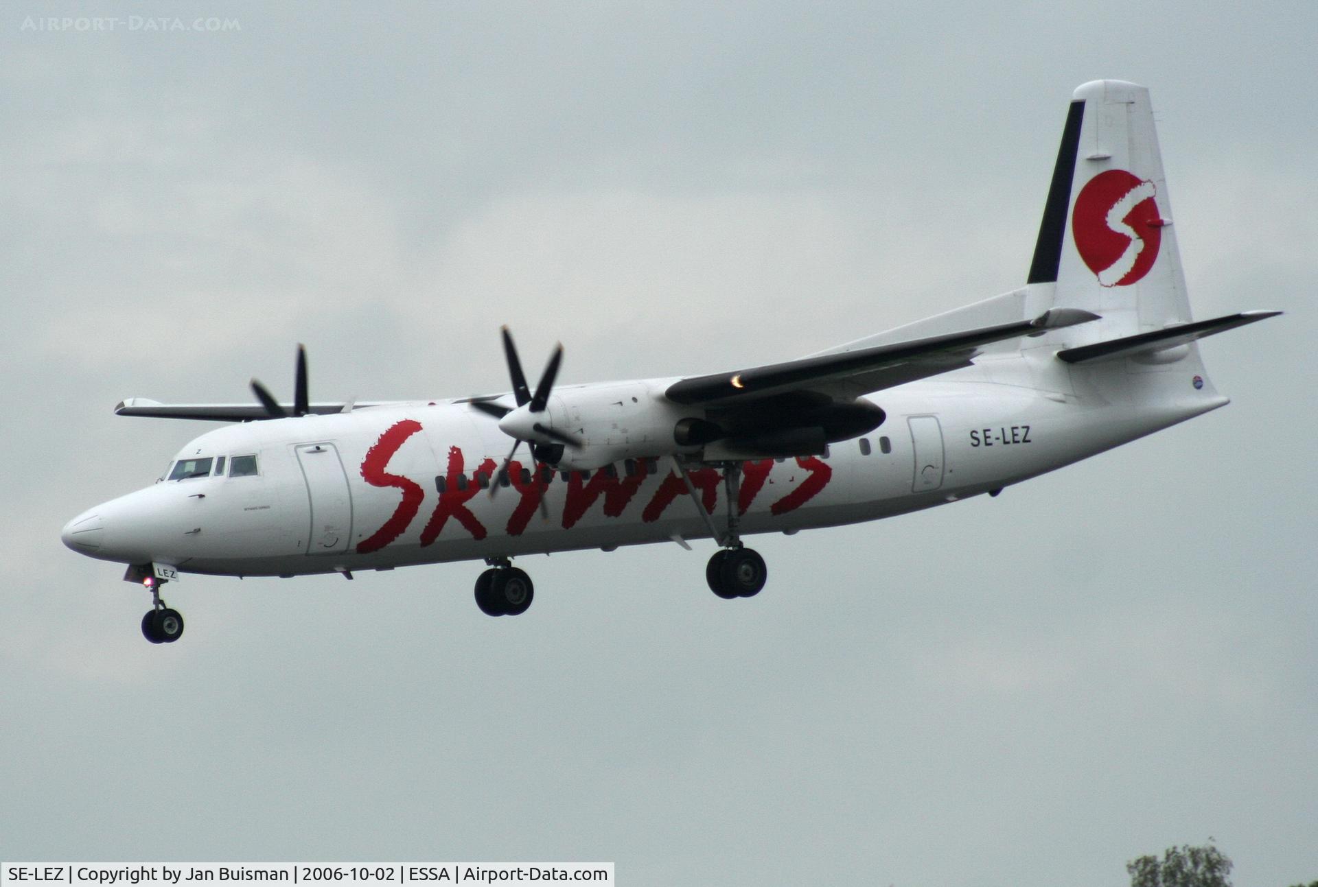 SE-LEZ, 1988 Fokker 50 C/N 20128, Skyways Express