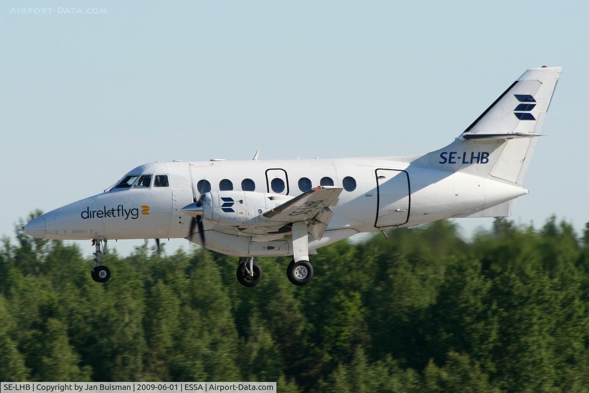 SE-LHB, 1989 British Aerospace BAe-3112 Jetstream 31 C/N 844, Direktflyg