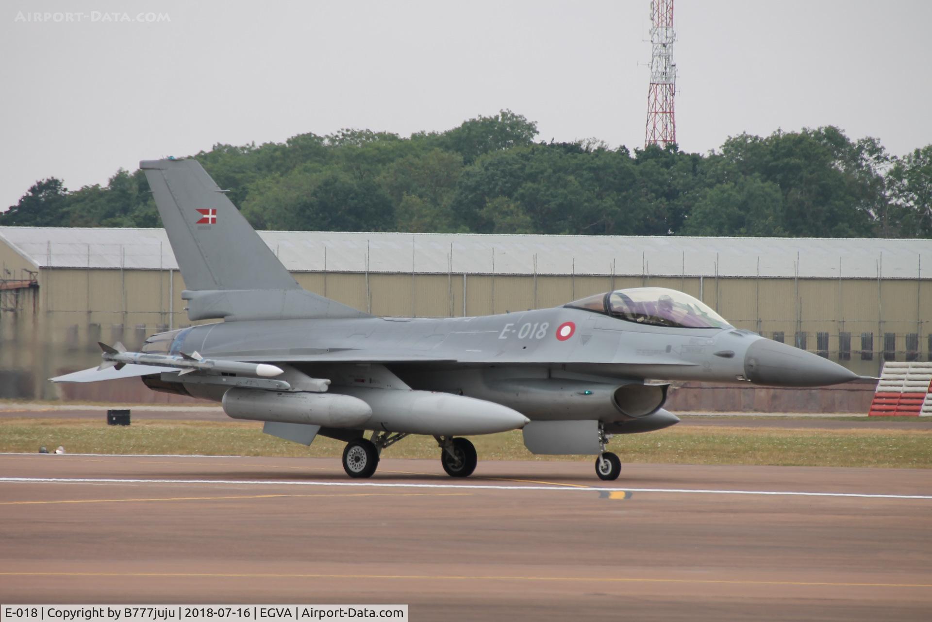 E-018, 1988 Fokker F-16AM Fighting Falcon C/N 6F-54, at TATOO 2018
