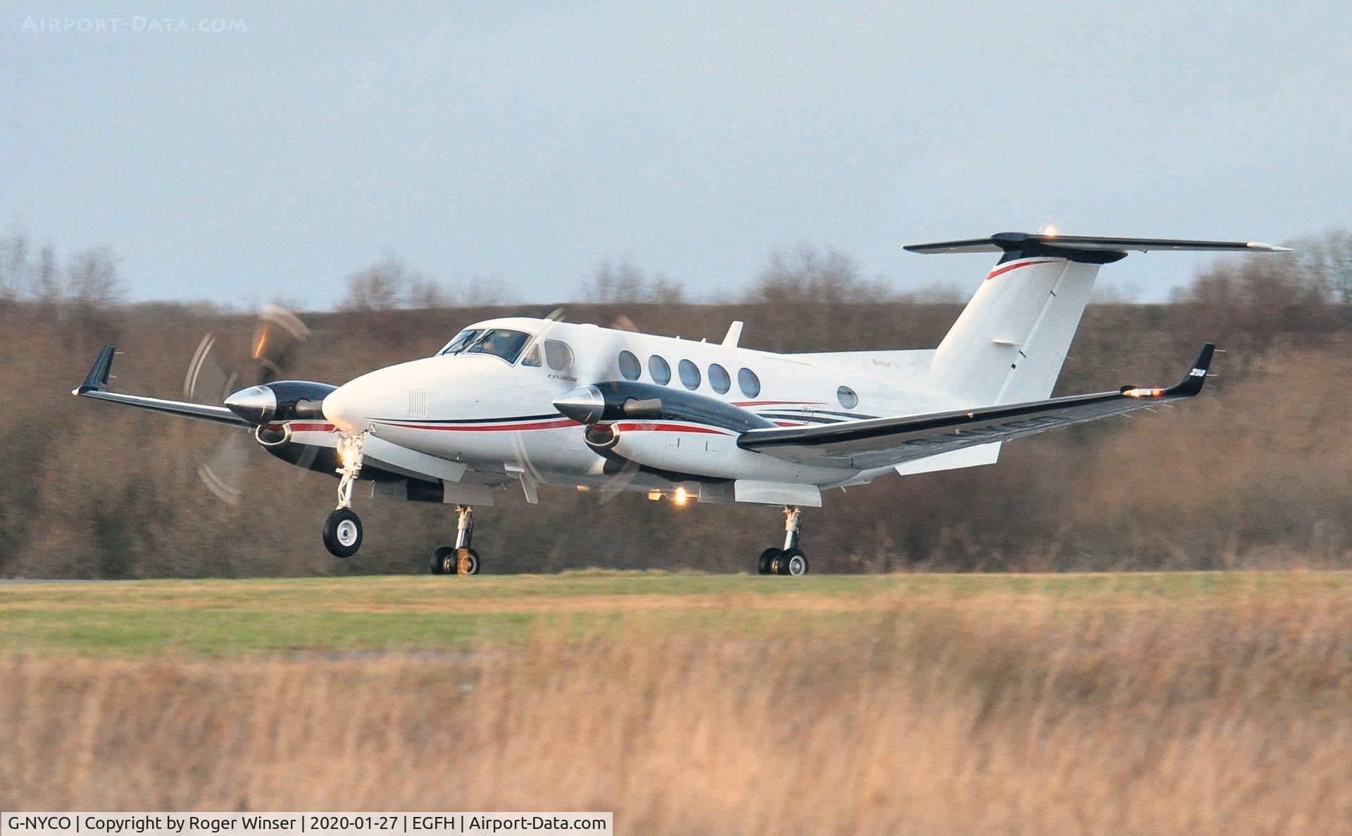G-NYCO, 2015 Beechcraft B200GT Super King Air C/N BY-238, Visiting Super King Air operated by Dawn Meats Group departing Runway 22..