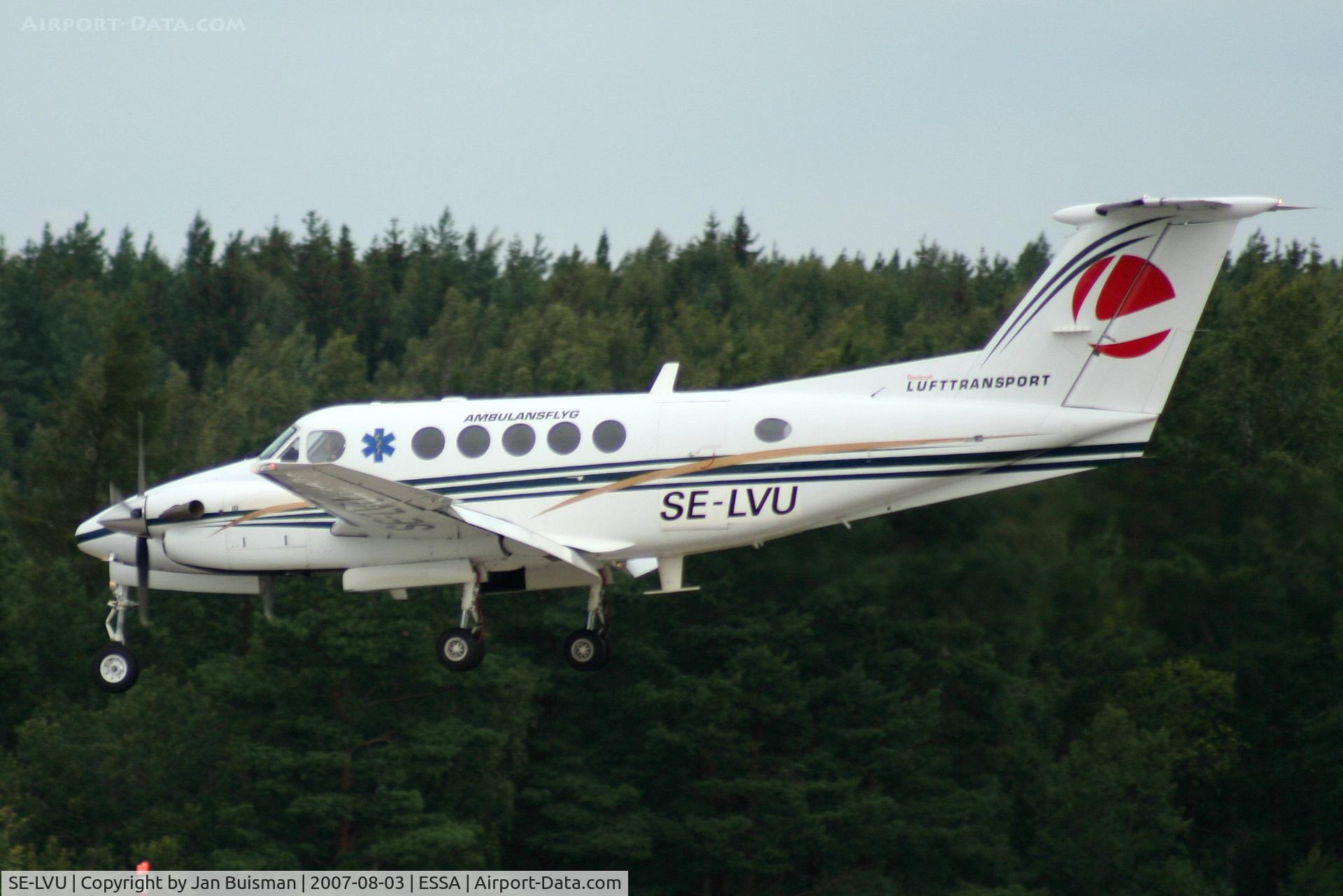 SE-LVU, 1999 Raytheon B200 Super King Air C/N BB-1692, Lufttransport AS