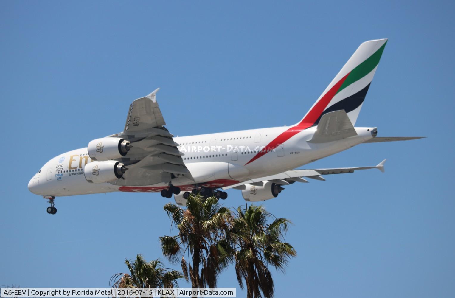 A6-EEV, 2013 Airbus A380-861 C/N 150, LAX spotting