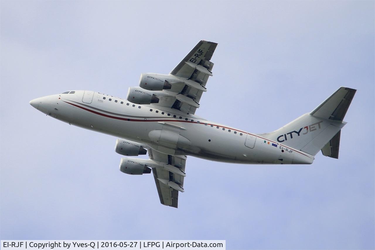 EI-RJF, 1998 British Aerospace Avro 146-RJ85A C/N E2337, British Aerospace RJ85A, Take off rwy 27L, Roissy Charles De Gaulle airport (LFPG-CDG)