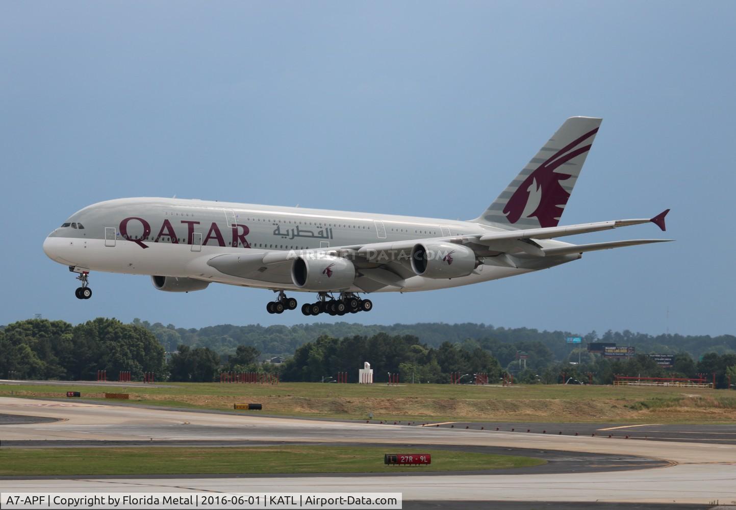 A7-APF, 2015 Airbus A380-861 C/N 0189, ATL spotting
