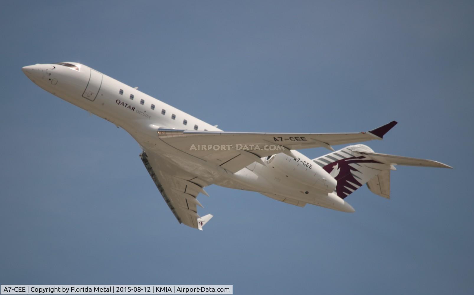A7-CEE, 2010 Bombardier BD-700-1A11 Global 5000 C/N 9421, MIA spotting