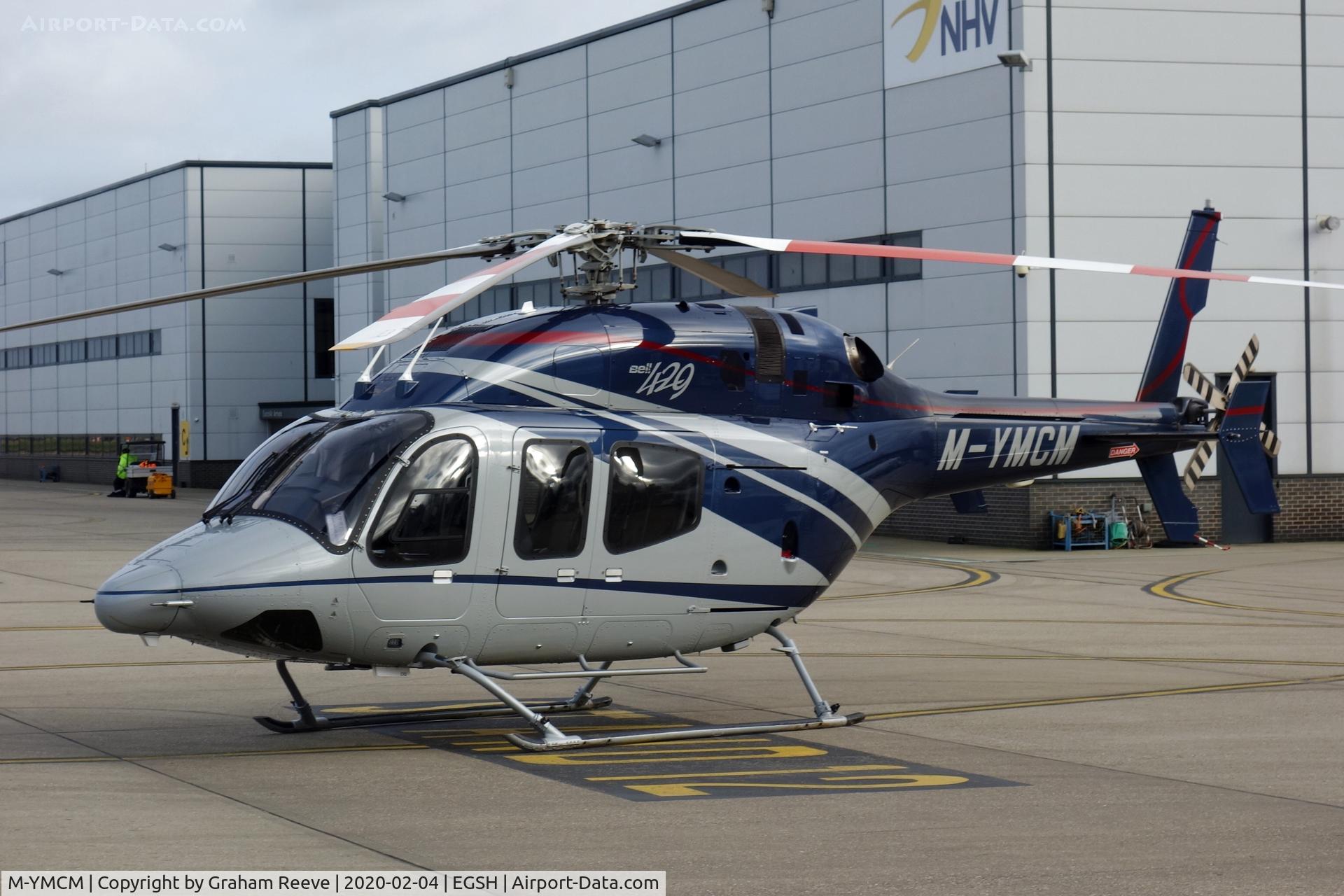 M-YMCM, 2012 Bell 429 GlobalRanger C/N 57107, Parked at Norwich.