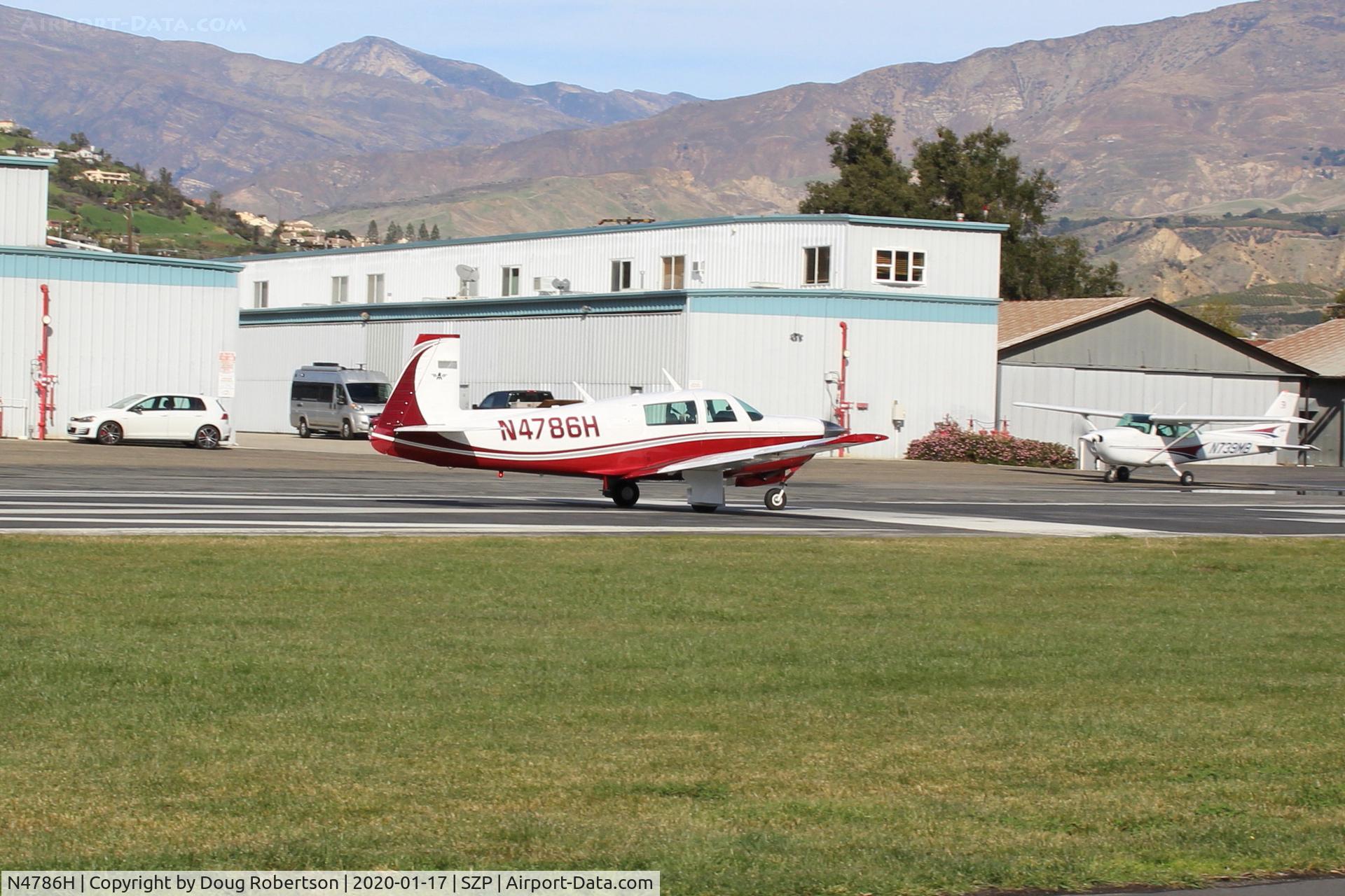 N4786H, 1979 Mooney M20J 201 C/N 24-0876, 1979 Mooney M20J 201, Lycoming IO-360 A&C 160 Hp, takeoff roll Rwy 04