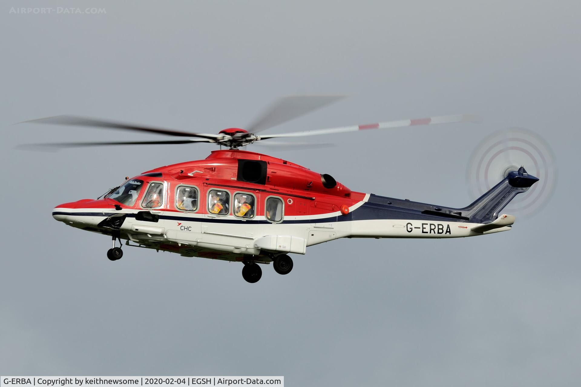 G-ERBA, 2018 AgustaWestland AW-189 C/N 89011, Returning to Norwich from offshore.