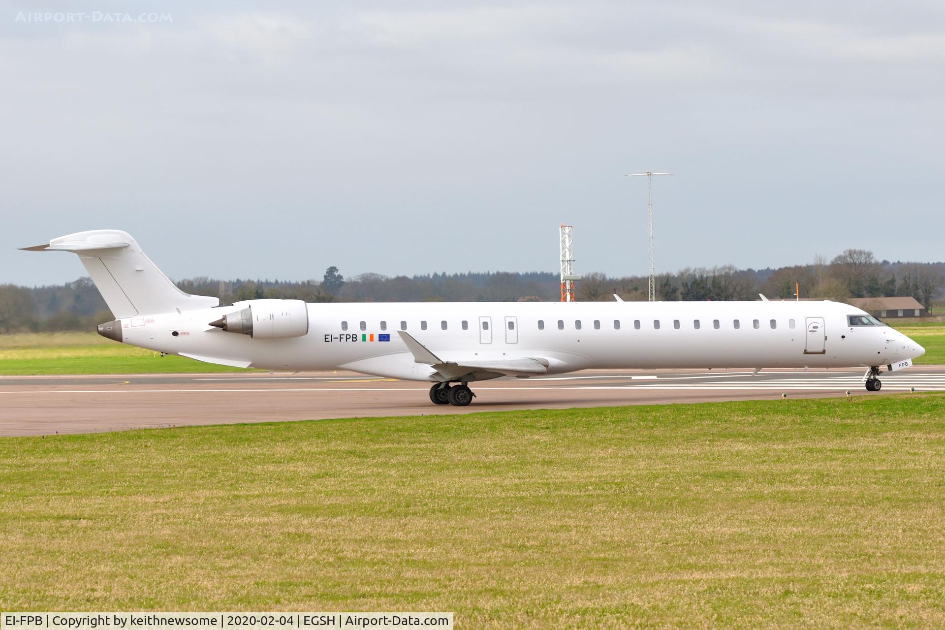 EI-FPB, 2016 Bombardier CRJ-900LR (CL-600-2D24) C/N 15399, Leaving Norwich for Stockholm, following paintwork.