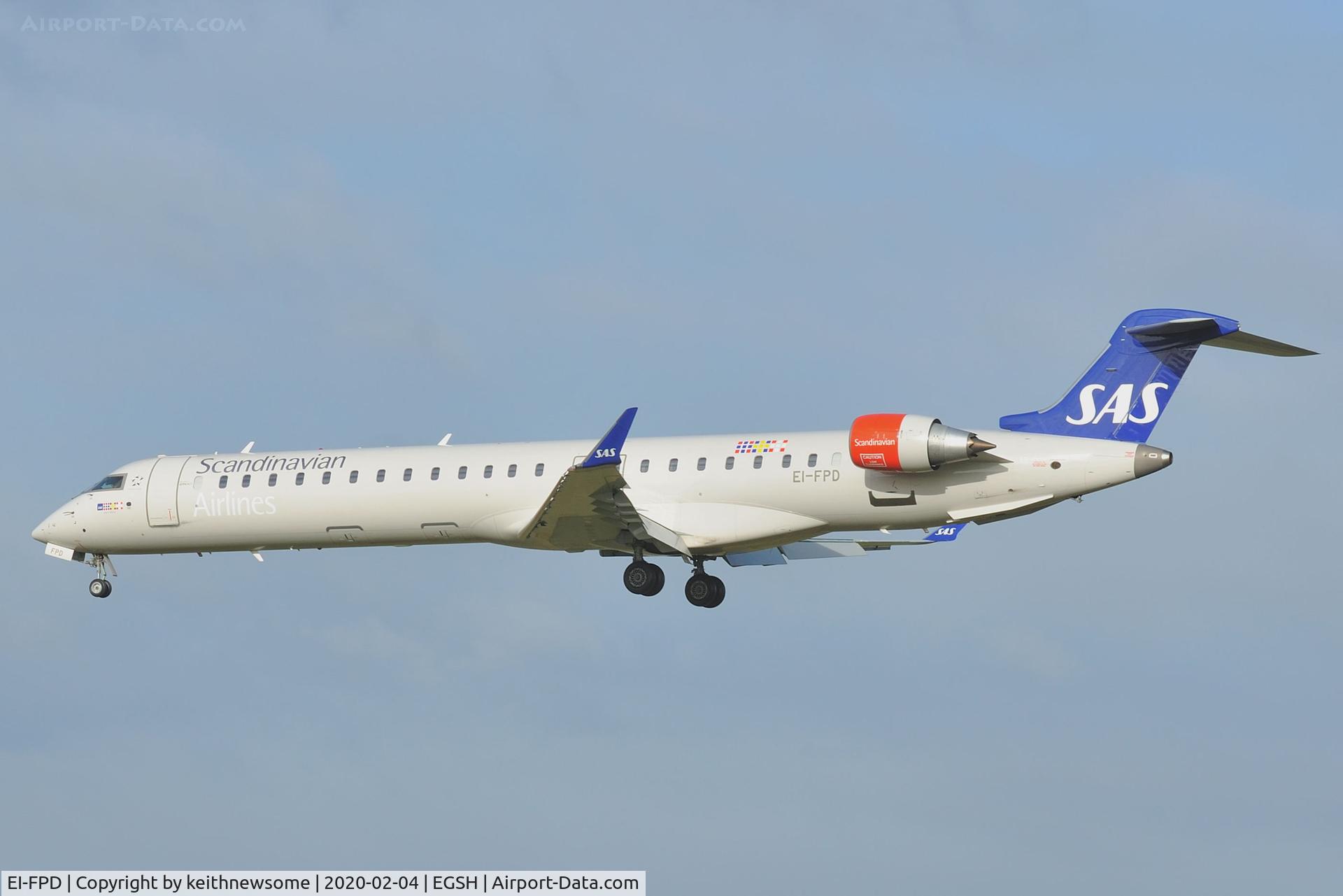 EI-FPD, 2016 Bombardier CRJ-900LR (CL-600-2D24) C/N 15401, Arriving at Norwich from Stockholm, for paintwork.