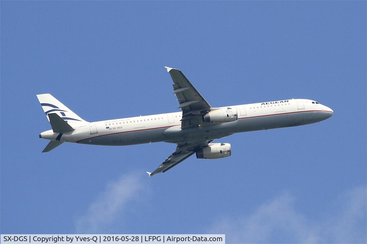 SX-DGS, 2001 Airbus A321-231 C/N 1428, Airbus A321-231, Climbing from  rwy 06R, Roissy Charles De Gaulle airport (LFPG-CDG)